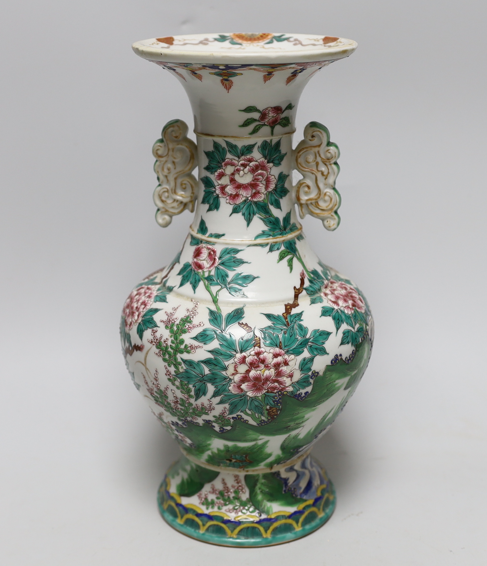 A Japanese enamelled porcelain vase, late 19th century, 29.5cm